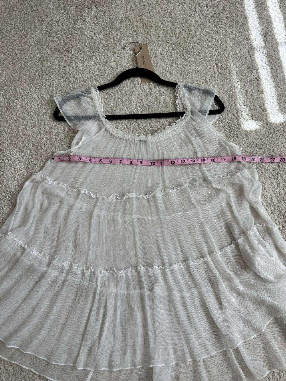 Chan Luu White Ruffled Sheer Top - Picture 10 of 10